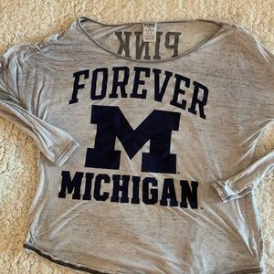 U of M PINK long sleeve shirt